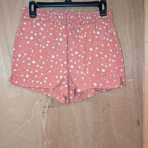 SO High Waist Orange and White Shorts